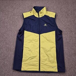 Salomon Drifter Mid Vest Mens XL Green Lightweight Full-Zip Padded Primaloft